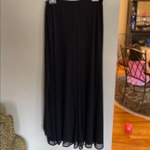MSK Black Chiffon Mesh Palazzo Pants with Side Tie